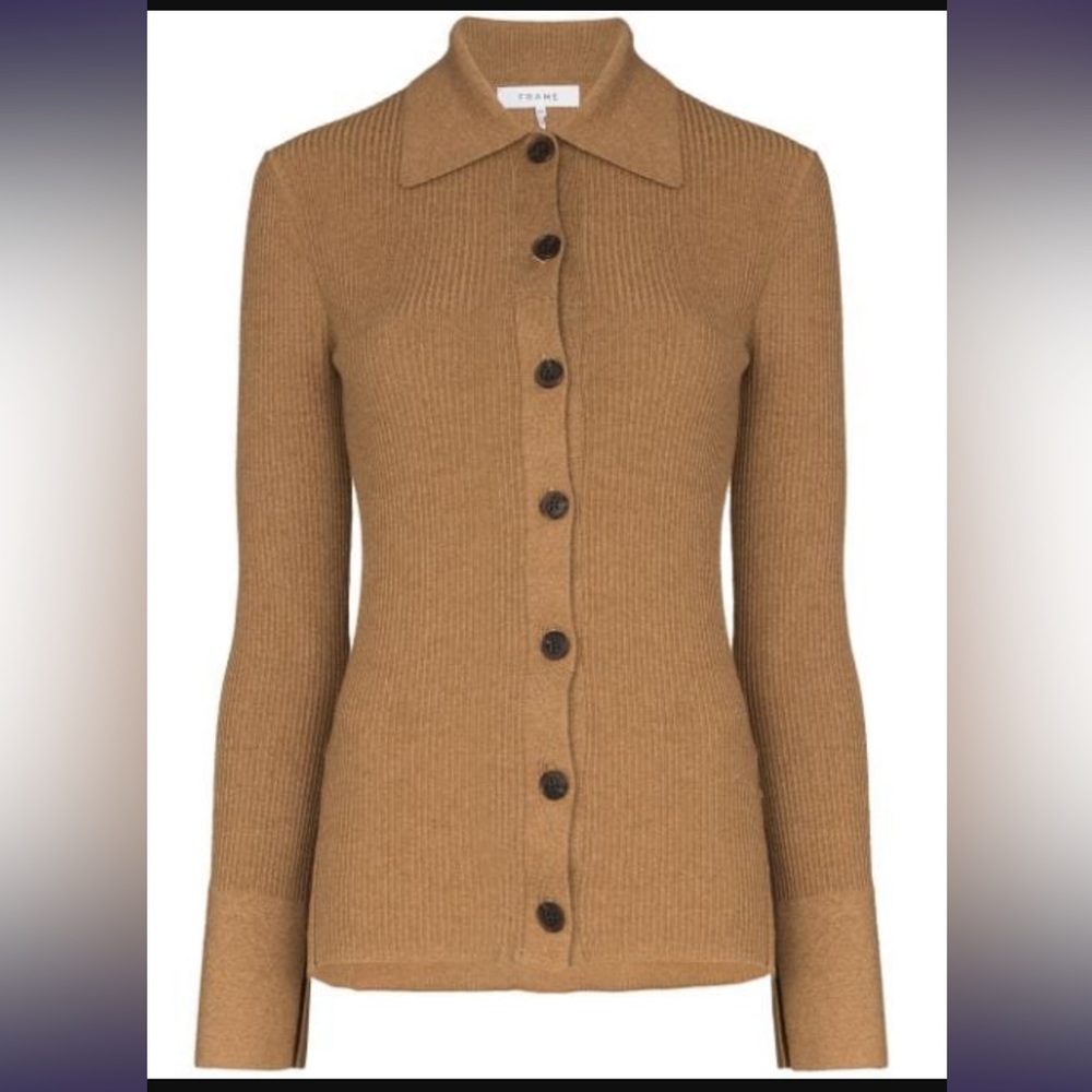 SOLD Frame Denim Tan Button-Up Cardigan